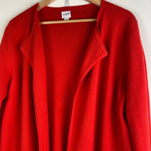 J.Crew Vanessa Bright Cerise Cotton Cardigan Size Medium - Picture 7 of 13